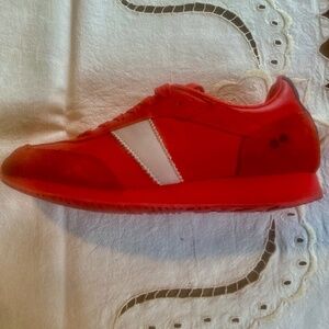 Botas Red Leather and Suede Sneakers Women’s Size 8